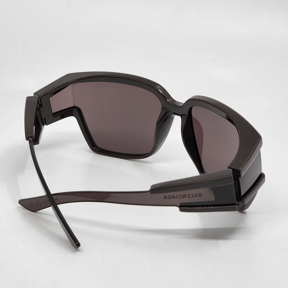 BALENCIAGA Unlimited Unisex Shield  Sunglasses Transparent  Brown - Picture 8 of 9